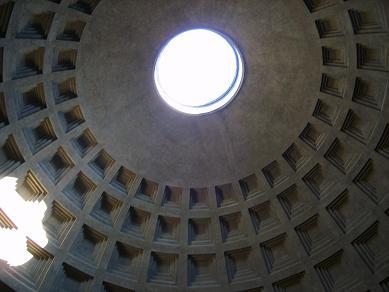 roof of the pantheon with the opening